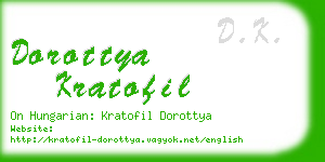 dorottya kratofil business card